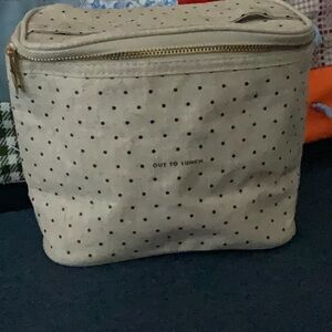 Kate Spade lunch cooler bag oatmeal polka dots.